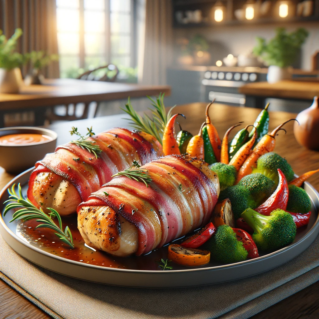 receita de frango enrolado com bacon